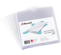 Rexel 12030 Nyrex Lot de 25 porte-cartes de visite ouverts sur la largeur 152 x 102 mm