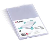 Rexel 12060 Lot de 25 porte-cartes en Nyrex avec ouverture sur le côté A5