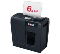 Rexel 2020122 Secure X6 - Destructeur de Documents Coupe Croisée Sécurité P4, Capacité 7-6 Feuilles (70-80 g/m²), Corbeille 10 litres Amovible