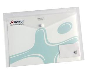 Rexel 2101663 Pack de 5 Chemises à Pression avec Pochette Carte de Visite A4
