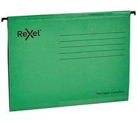Rexel 2115586 Lot de 25 dossiers suspendus classiques pour armoires 15 mm avec base en V 100% recyclé Vert