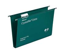 Rexel 70631 Lot de 25 dossiers suspendus ultra résistants avec onglets et inserts pour armoire Fond 30 mm Polypropylène Vert Crystalfile Extra