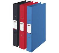 Rexel Choices, 2115710 Lot de 3 classeurs à anneaux A4, dos de 25 mm, capacité de 190 feuilles, classeurs, classeurs de documents (noir, rouge, bleu)