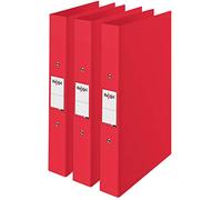 Rexel Choices, 2115730 Lot de 3 classeurs à anneaux A4, tranche de 25 mm, capacité de 190 feuilles, classeur, classeur, classeur, rouge, lot de 3