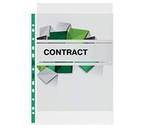 Rexel Copy King 2115705 Lot de 25 pochettes perforées A4 avec tranche verte Transparent