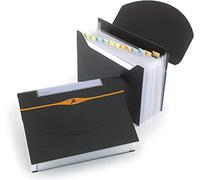 Rexel, Classeur trieur 13 compartiments Optima, format A4, extensible accordéon, Noir, 2102483