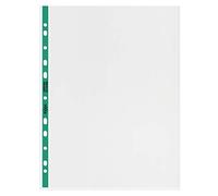 Rexel Copy King 2115705 Lot de 25 pochettes perforées A4 avec tranche verte Transparent