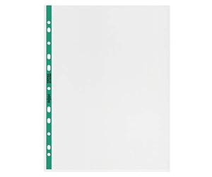 Rexel Copy King 2115705 Lot de 25 pochettes perforées A4 avec tranche verte Transparent