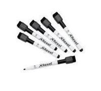 Rexel Joy - Marqueur - Non Permanent - Pour Tableau Blanc - Noir - Fin - Avec Gomme - Pack De 6