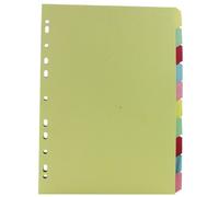 Rexel Lot de 10 intercalaires Manilla A4 - Couleurs assorties