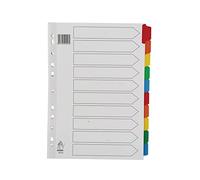 Rexel mylar A4 Dividers 10 Partie Couleurs assorties