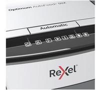 ACCO REXEL Déchiqueteuse Optimum Auto+ 50X – Auto 50 feuilles, coupe croisée 4x28 mm P-4, bac 20 L