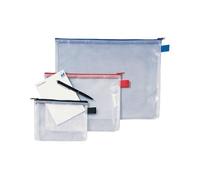 REXEL Pochette à fermeture éclair Mesh Bag A6 en PVC noir, transparente renforcée, difficilement inflammable