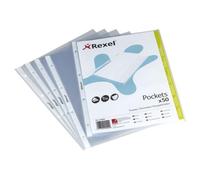 ACCO REXEL Pochettes perforées Hetzel 224804 A4 ouverture haut gaufrée - Pack de 50