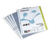 Rexel Pochettes Transparentes A4 Premium, Finition Cristal, 80microns, Lot De 100