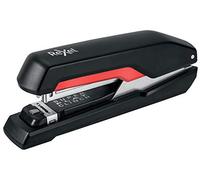 Rexel Supreme S17 Agrafeuse à bande complète, capacité de 30 feuilles, agrafage plat, utilise des agrafes 24/6 et 26/6, corps en métal, noir/rouge, 2115674