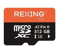 RexingUSA Carte microSD 512 Go - Carte mémoire 512 Go pour caméra embarquée Classe 10, A2, V30, U3, enregistrement vidéo 4K, UHS-3, carte mémoire haute vitesse, carte mémoire ultra-large