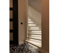 Rexlight® | Éclairage d'escalier LED moderne (05 | Ruban LED 50cm Aluminium | Télécommande)