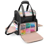 Rexmica Double Couche Sac de Rangement pour 400 Marqueurs, Noir | Grand Étui de Rangement pour Feutre à Alcool avec Séparateurs et Multiples Poches pour Stylos/Livres/Fournitures de Peinture