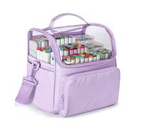 Rexmica Étui de rangement pour 180 marqueurs, grand sac de rangement avec séparateur pour adultes, étui de voyage pour divers marqueurs ou fournitures artisanales, violet (design breveté)