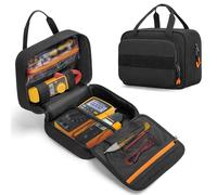 Rexmica Petit Sac à Outils pour la Plupart des Multimetre Numerique/Testeur Electrique Standard, Sac de Rangement pour Outils D'électricien avec Plusieurs Poches (Sac Uniquement), Noir