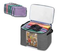 Rexmica Sac de rangement pour jeux de société avec 6 sacs à fermeture éclair, organisateur de jeux de société et rangement avec housse pour fournitures de bureau, puzzles, jouets, blocs de