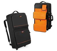 Rexmica Sac de Transport pour Contrôleur DJ avec Roulette, Compatible avec Pioneer XDJ RX2/ XDJ RX3/ XDJ-RX/DDJ-FLX10/ DDJ REV7/ DDJ 1000SRT, Sacs à Dos Rembourré avec 2 Poches pour DJ Accessoires