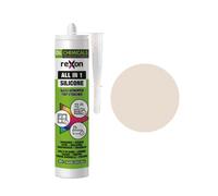 REXON Mastic Silicone Tout Usage - Beige clair - Sanitair/Bain & Cuisine/Carrelage/Bâtiment - Extérieur et intérieur - Convient au bois, pierre et travertin (290 ml)