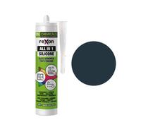 REXON Mastic Silicone Tout Usage - Gris anthracite RAL 7016 - Sanitair/Bain & Cuisine/Carrelage/Bâtiment - Extérieur et intérieur - Convient au bois, pierre et vitre (290 ml)