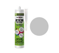 REXON Mastic Silicone Tout Usage - Gris nordique - Sanitaire/Bain & Cuisine/Carrelage/Bâtiment - Extérieur et intérieur - Convient au bois, pierre et vitre (290 ml)