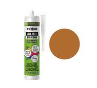 REXON Mastic Silicone Tout Usage - Ocre RAL 8001 - Sanitair/Bain & Cuisine/Carrelage/Bâtiment - Extérieur et intérieur - Convient au bois, pierre et vitre (290 ml)