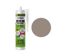 REXON Mastic Silicone Tout Usage - Taupe - Sanitaire/Bain & Cuisine/Carrelage/Bâtiment - Extérieur et intérieur - Convient au bois, pierre et vitre (290 ml)