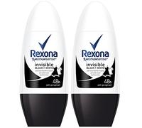Rexona déodorant femme bille Invisible Black+White, Fraîcheur, Parfum Léger, 50ml - Lot de 2