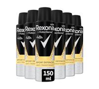 REXONA - Déodorant Homme Sport Defense - Spray Anti-transpirant - 0% Alcool - Protection 48h contre l'humidité et les odeurs (lot de 6x 150ml)
