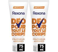 Rexona - Déodorant pour Tout le Corps - Crème - 72h de Protection - Fraîcheur Agrumes - 75ml (Lot de 2)
