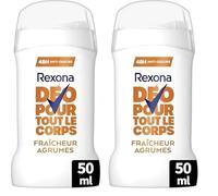 Rexona - Déodorant pour Tout le Corps - Stick - 72h de Protection - Fraîcheur Agrumes - 50ml (Lot de 2)