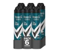 Rexona Invisible Black & White Advanced Protection 72h Lot de 6 déodorants anti-transpirants pour homme 200 ml