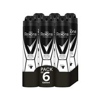 Rexona Invisible Lot de 6 déodorants anti-transpirants Black&White 200 ml (Total : 1 200 ml)