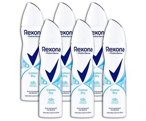 Rexona Lot de 6 déodorants anti-transpirants en coton sec, 6 x 150 ml
