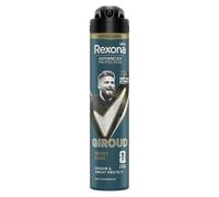 REXONA MEN Déodorant Homme Spray Anti-transpirant Olivier Giroud 200ml | Anti-Transpirant, 72h d'efficacité Anti-Humidité & Anti-Odeurs, Formule Active, 0% Alcool, Parfum Frais et Masculin
