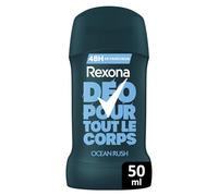 REXONA MEN Déodorant pour Tout le Corps Homme Stick 48h Ocean Rush 50ml | Protection Anti-Odeurs 48h, 0% alcool, Aisselles,Torse, Pieds et Plus. Anti-Traces Blanches,Testé dermatologiquement
