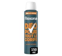 Rexona Men - Déodorant Spray pour Tout le Corps - Amber Woods - Protection Anti-Odeurs 72h - Sans Alcool - Anti-Traces - Utilisable Aisselles, Corps & Zones Intimes - Fraîcheur Durable -150 ml
