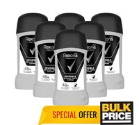 Rexona Men Invisible BW Stick Déodorant Anti-Spirant Anti-Tache 50ml 6-Pack