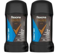 Rexona Men Maximum Protection Déodorant Stick Solide Anti-Transpirant 96H Cobalt Dry 50ml (Lot de 2)