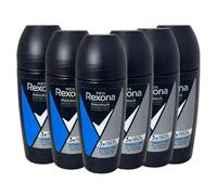 Rexona Men Men Maximum Protection Lot de 6 déodorants roll-On Cobalt Dry anti-transpirants avec protection contre la transpiration excessive et les odeurs corporelles 50 ml