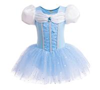 REXREII Robe tutu de princesse Cendrillon pour fille - Costume de Noël et d'Halloween - 5-6 ans