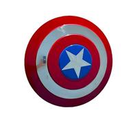 REXRYZ Bouclier Captain America en acier doux de 55,9 cm - Bouclier rond Captain America - Poignée en cuir - Décoration murale en métal antirouille - Article cadeau