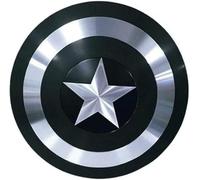 REXRYZ Bouclier Captain America noir médiéval antique fait à la main - Réplique d'accessoires en métal - Cosplay et décoration murale Captain Black Sign
