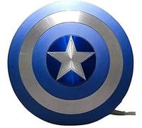 REXRYZ Bouclier de capitaine en métal argenté et bleu avec bracelet en cuir American Shield The Winter Soldier Stealth Shield pour cosplay et jeu de rôle Bouclier américain authentique