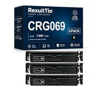 RexuitTio CRG069 Remplacement de la Cartouche de Toner Compatible à Haut rendement pour CRG069HK/C/M/Y avec la dernière Puce, Fitscanon LBP673CDW LBP674CX MF752CDW MF756CX imprimante Laser, Noir